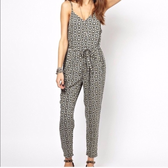 Free People Pants - • Free People • Floral Green Jumpsuit XS